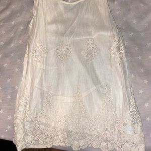 Cream tank top with lace